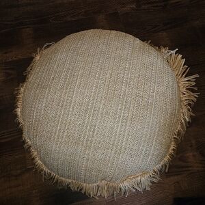 Outdoor Living Straw Fringe Throw Pillow